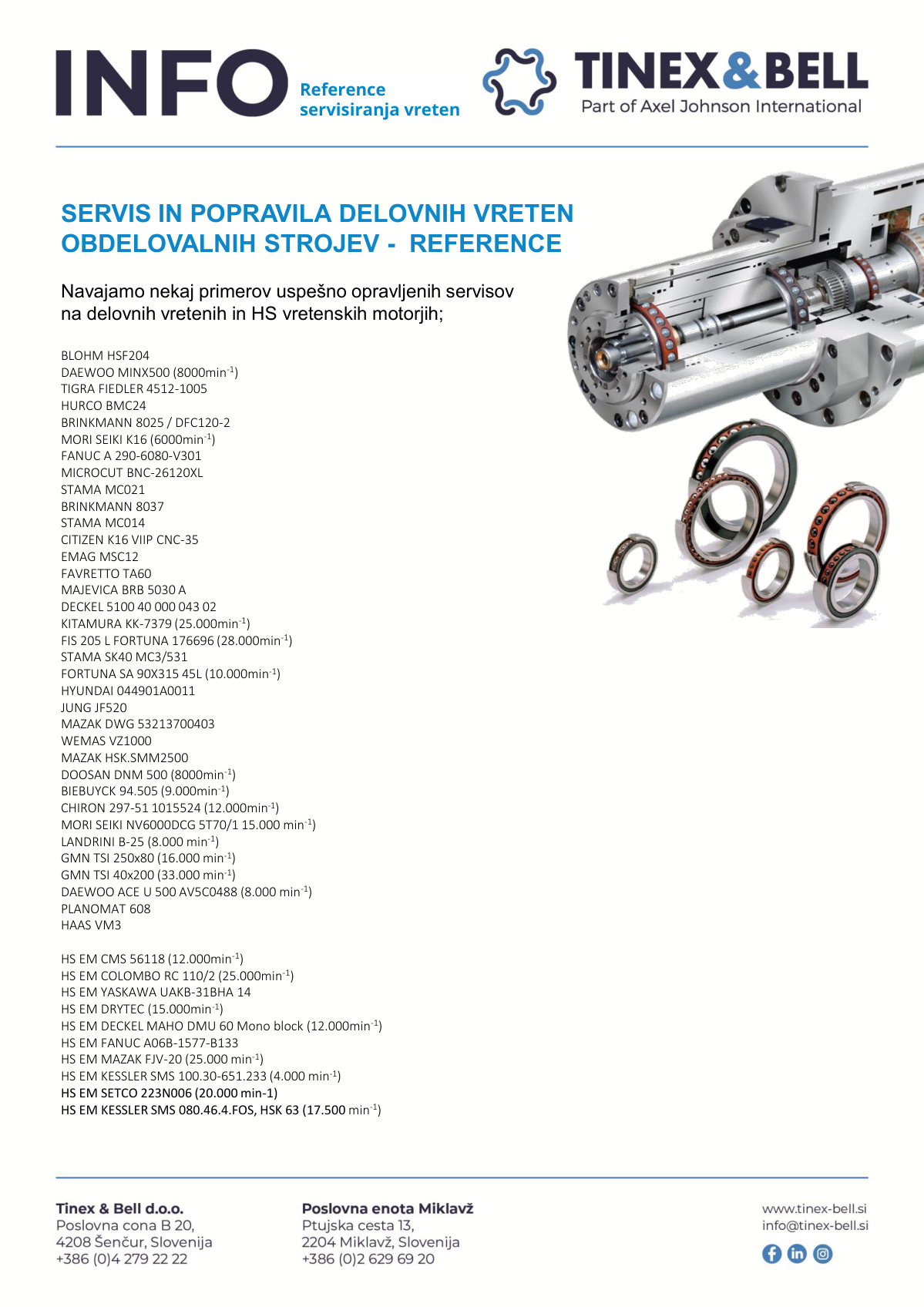 INFO 02/2026 · Spindle service references